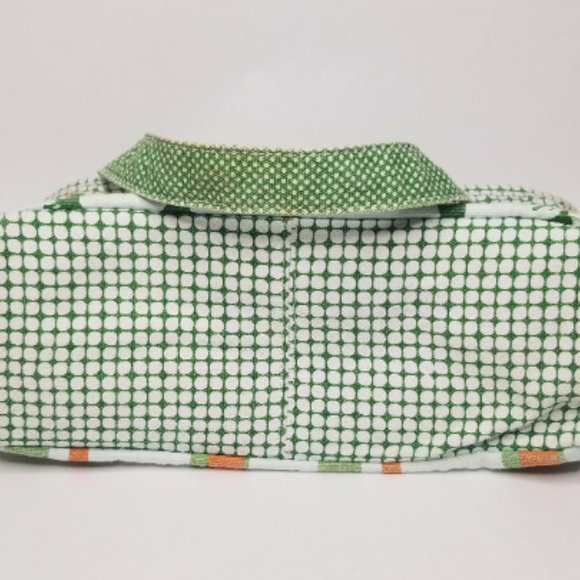 Vintage Roxy Canvas Bird Print Shoulder Bag Plaid Green White Spring y2k - Picture 6 of 9